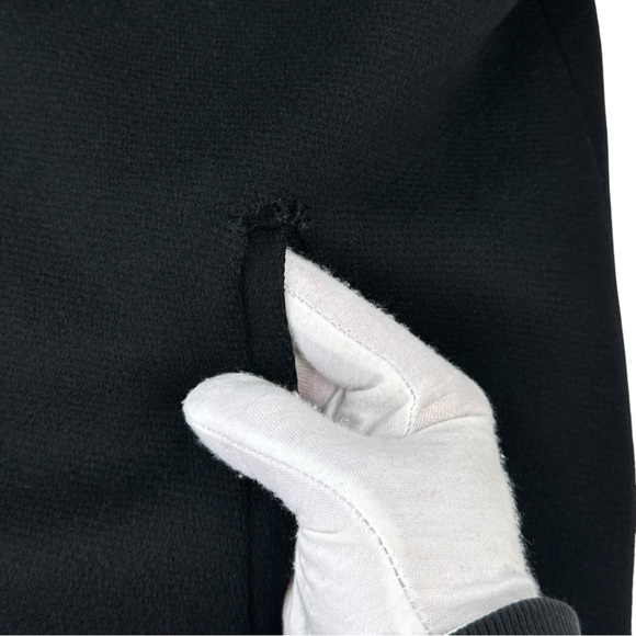 Vintage Fur Trimmed Classic Black Wool Full Length Pea Coat Peacoat - Picture 8 of 9